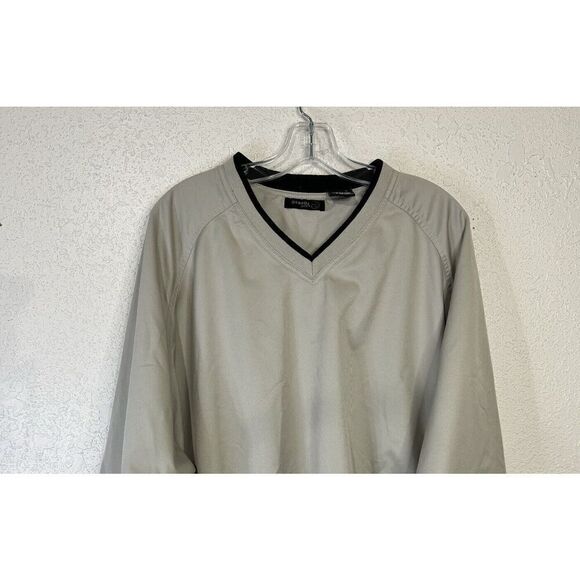 George Golf Pullover Mens XXL Long Sleeve V-Neck Wind Breaker Pockets Tan - Picture 9 of 9